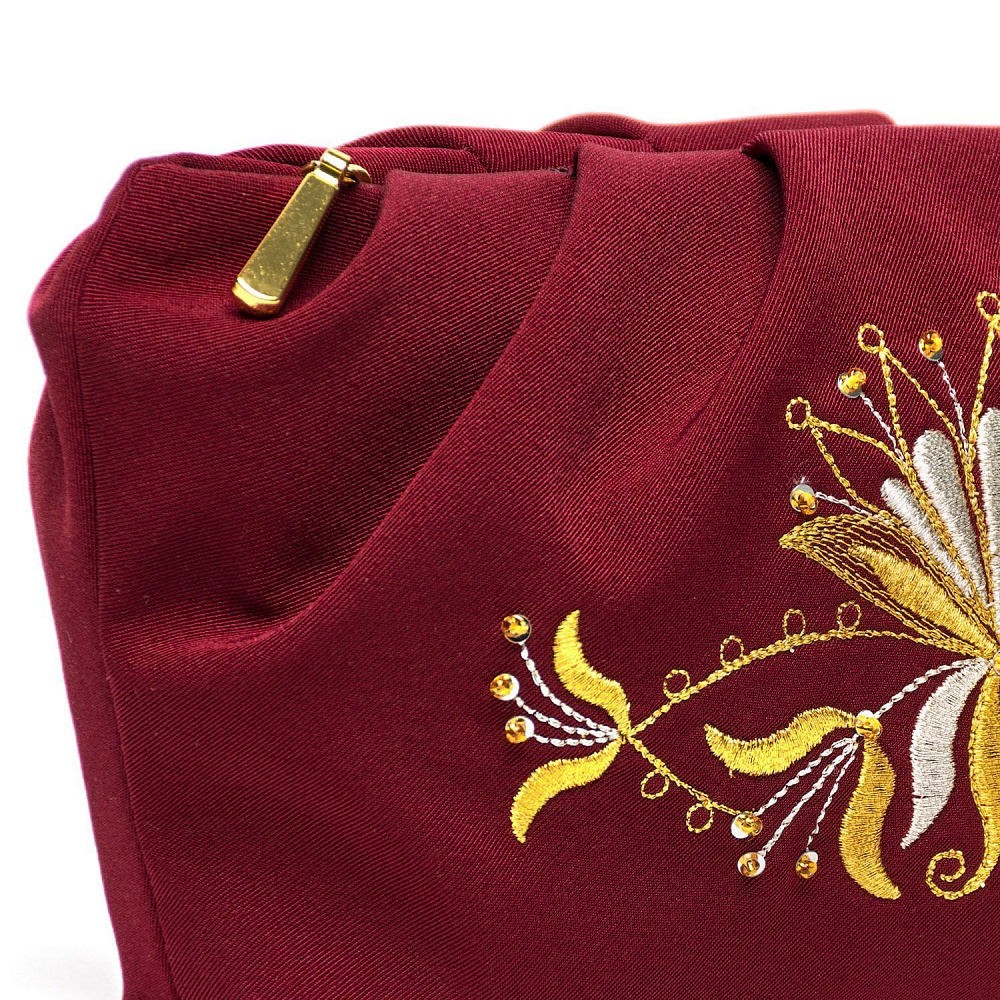 Косметичка «Аида». Бордовая с вышивкой - интернет магазин Русь Велика я фото 2