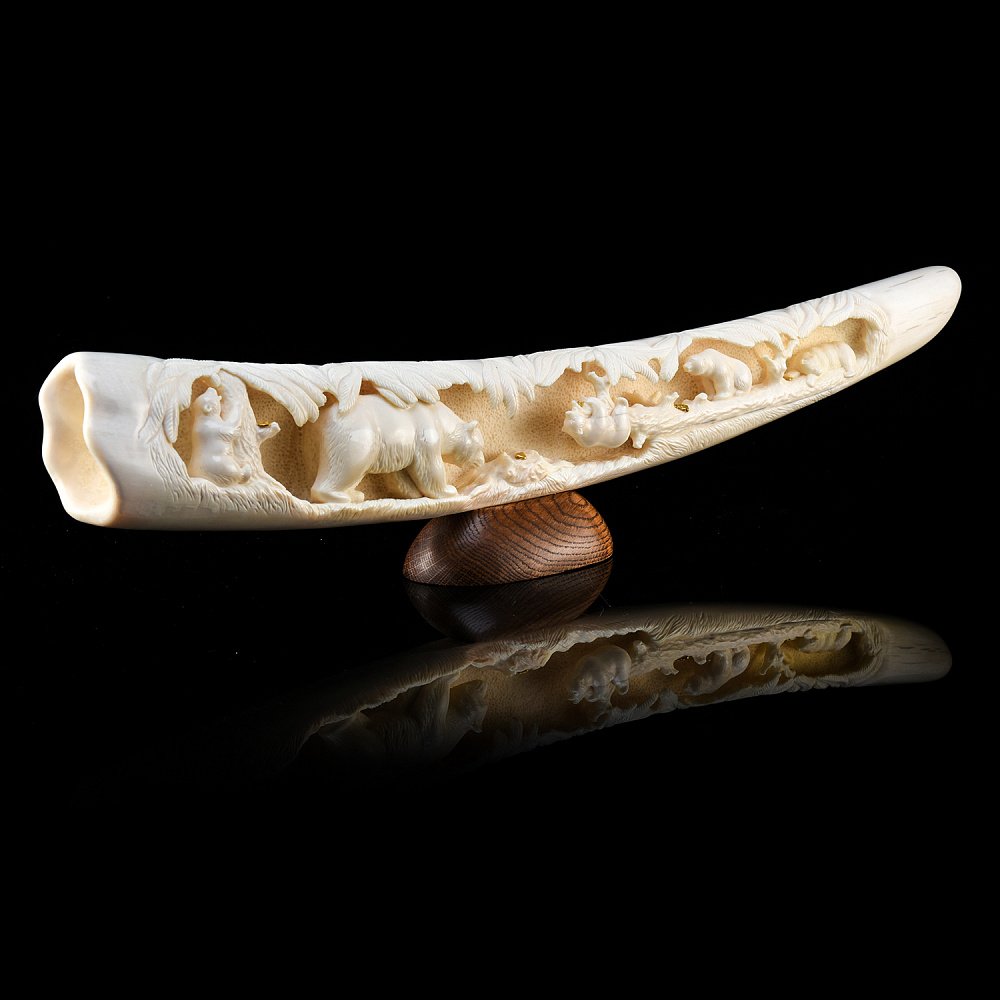 Скульптура из клыка моржа «Медведи» - интернет магазин Русь Велика я фото 4