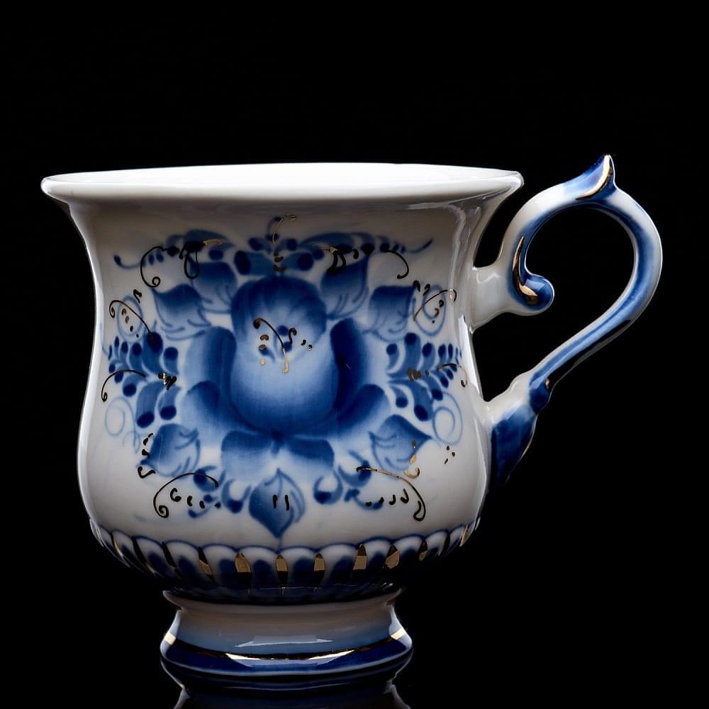 Чайная пара «Гранат». Гжель - интернет магазин Русь Велика я фото 3