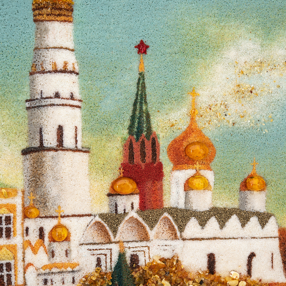 Картина янтарная «Большой Кремлевский дворец» 60х40 см - интернет магазин Русь Велика я фото 2