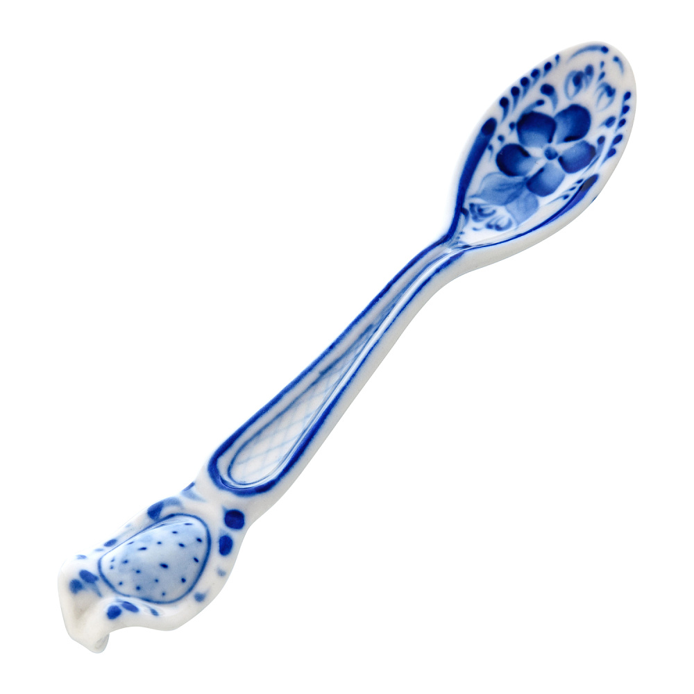 Ложка чайная «Утро» в кобальте. Гжель - интернет магазин Русь Велика я фото 2