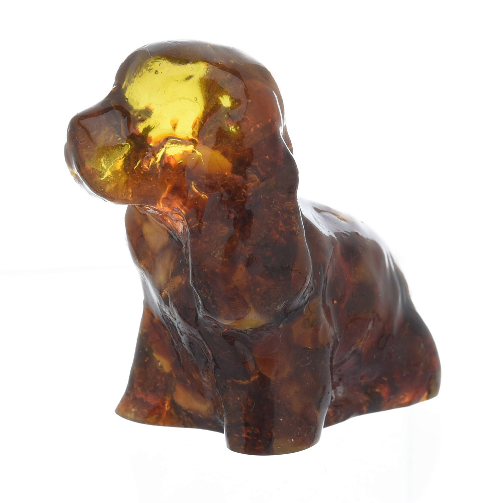 Статуэтка из янтаря «Собачка» - интернет магазин Русь Велика я фото 1