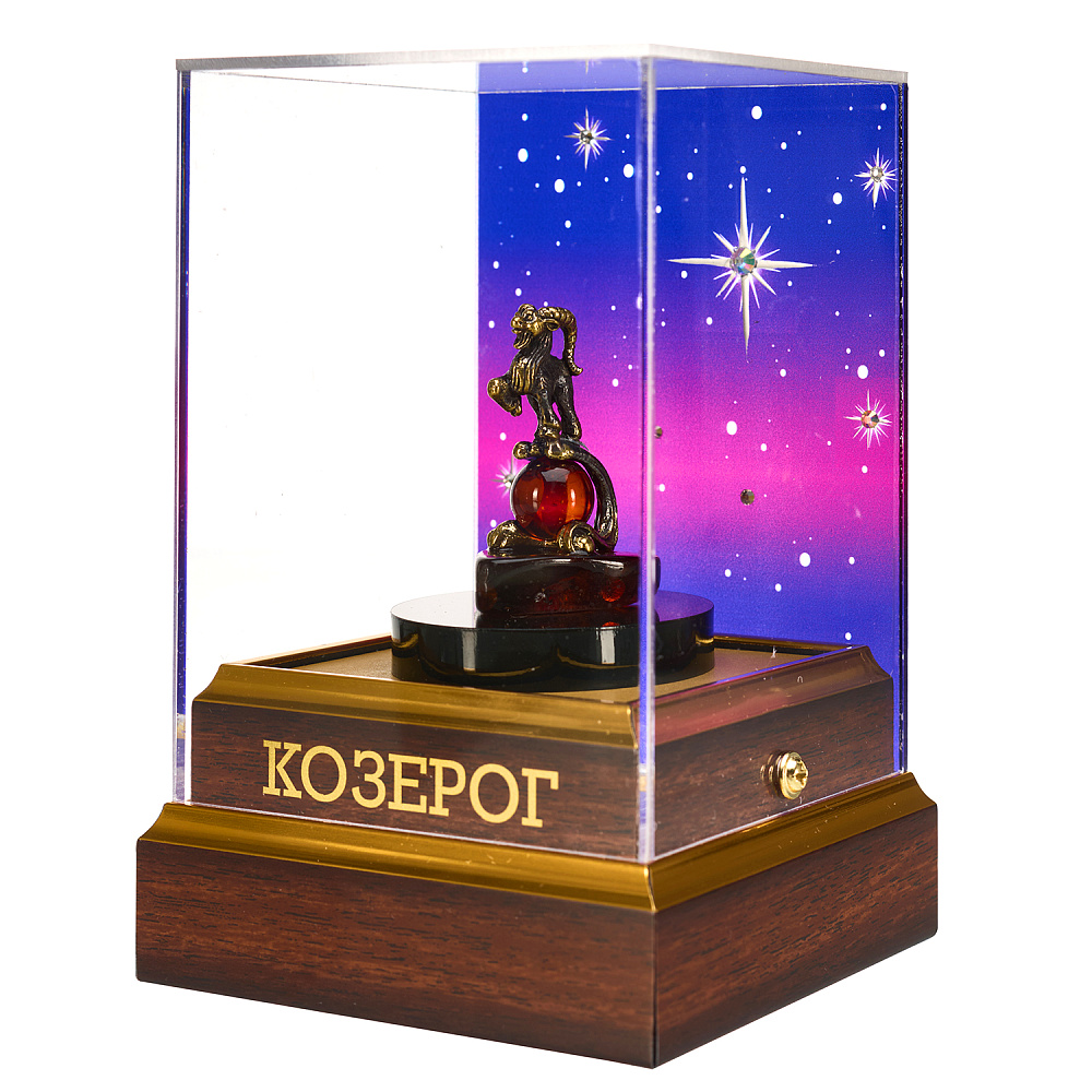 Статуэтка из янтаря и бронзы «Знак Зодиака Козерог» - интернет магазин Русь Велика я фото 3