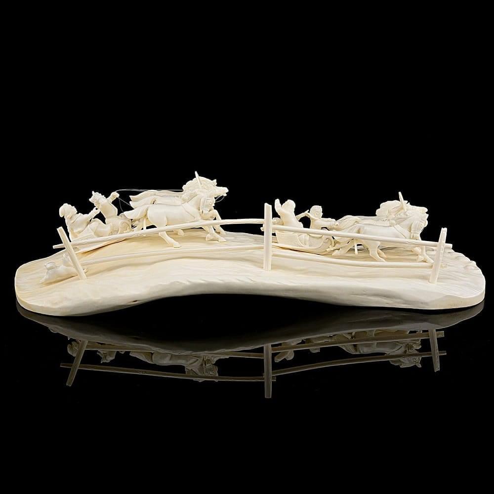 Скульптура «Сельский праздник». Рог лося - интернет магазин Русь Велика я фото 1