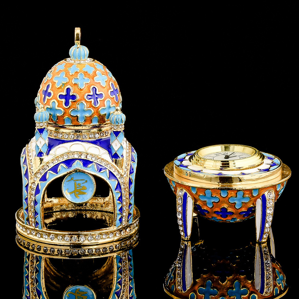 Шкатулка «Мечеть» с часами. Традиции Фаберже - интернет магазин Русь Велика я фото 2