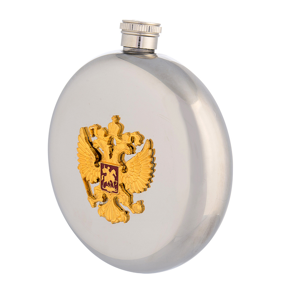 Фляга круглая «Герб РФ» - интернет магазин Русь Велика я фото 1