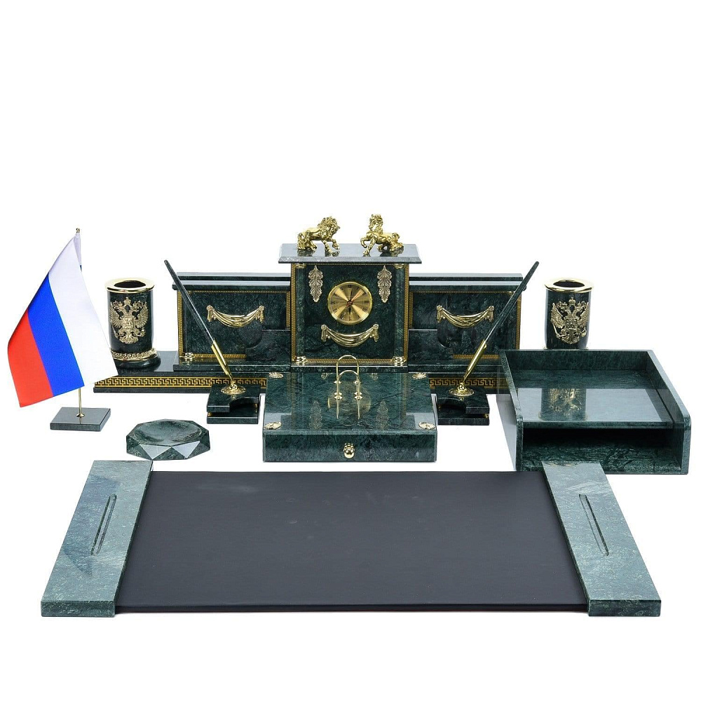 Настольный письменный набор «Престиж» из мрамора и бронзы - интернет магазин Русь Велика я 