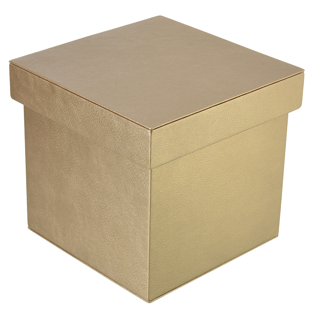 Подарочная упаковка из экокожи бронзово-перламутровая 16х16х16 см - интернет магазин Русь Велика я 