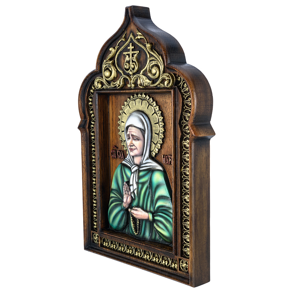 Икона деревянная резная «Матрона» 40х28 см - интернет магазин Русь Велика я фото 2