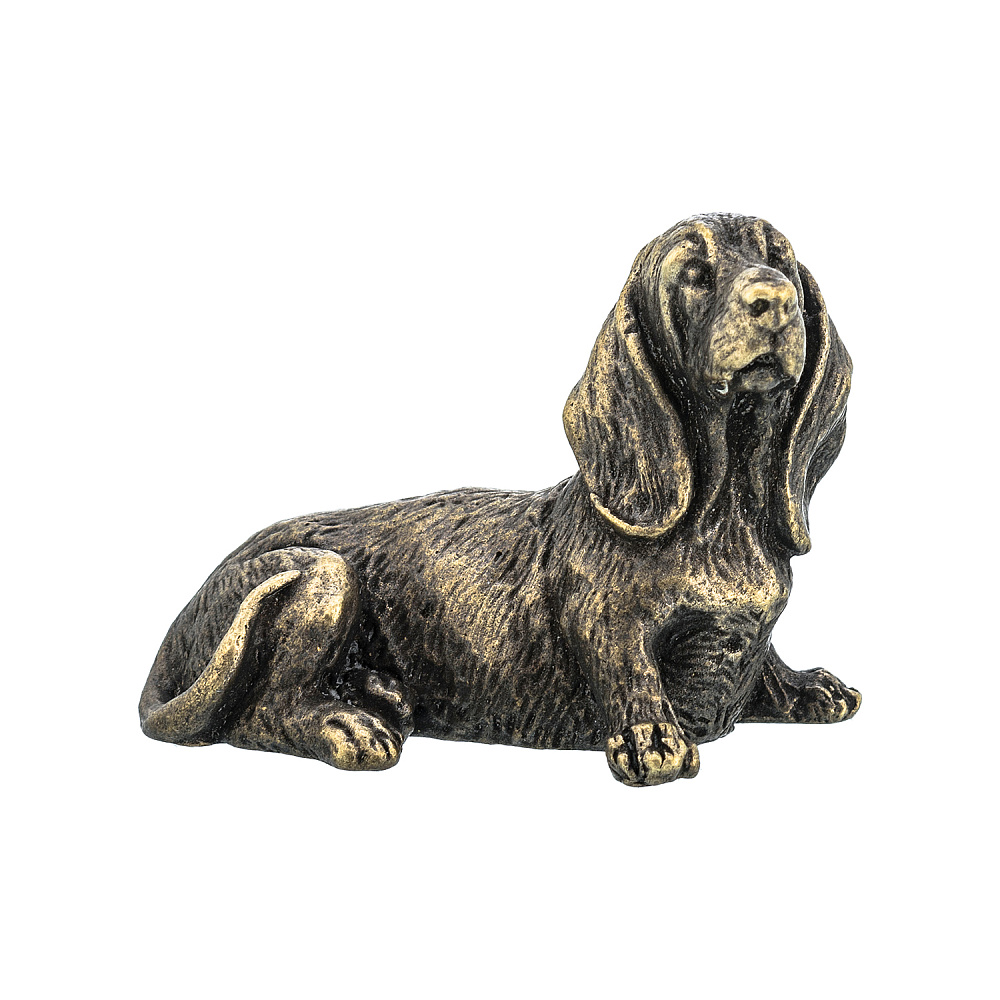 Бронзовая статуэтка «Собака Бассет» - интернет магазин Русь Велика я 