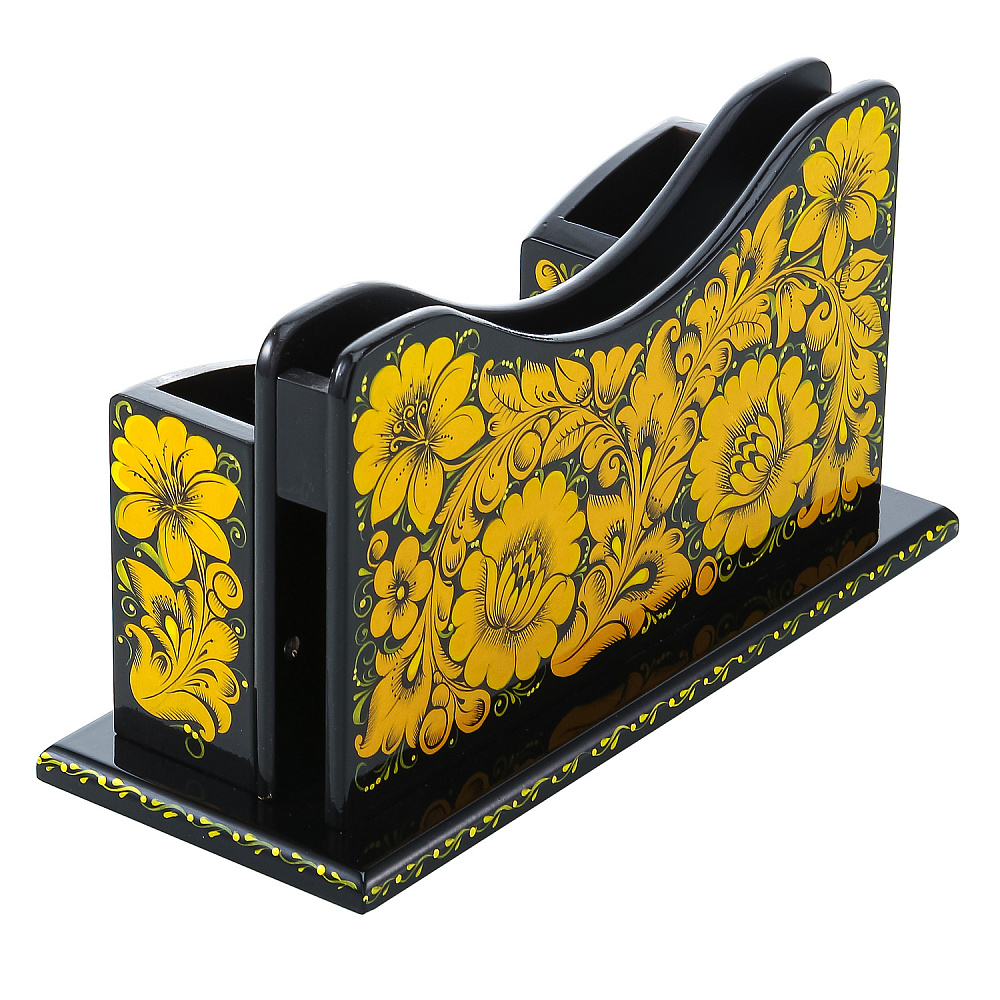 Настольный набор из дерева «Черная кудрина». Хохлома - интернет магазин Русь Велика я фото 10