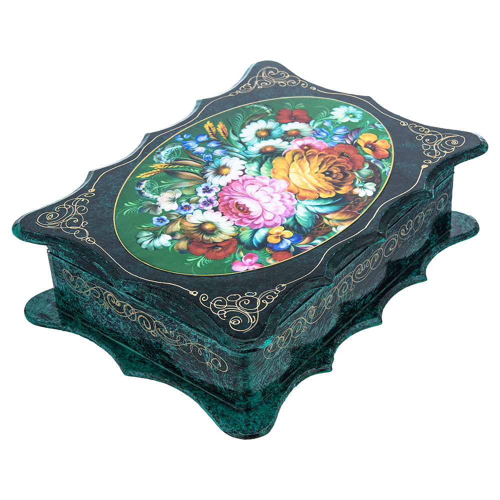 Шкатулка с подарочным шерстяным платком внутри «Цветочные мотивы» - интернет магазин Русь Велика я фото 5