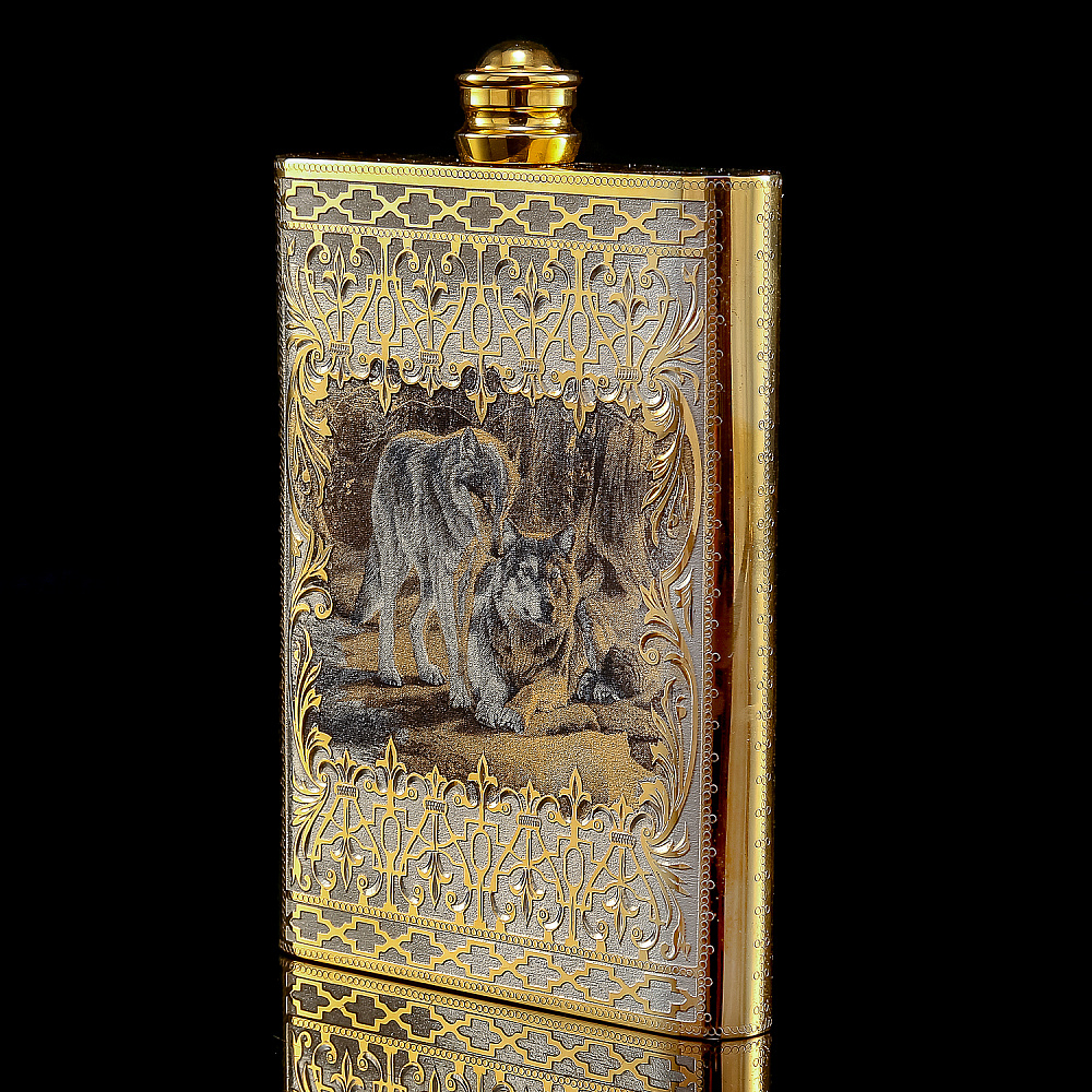 Питейный набор с флягой «Охотничий. Волки». Златоуст - интернет магазин Русь Велика я фото 3