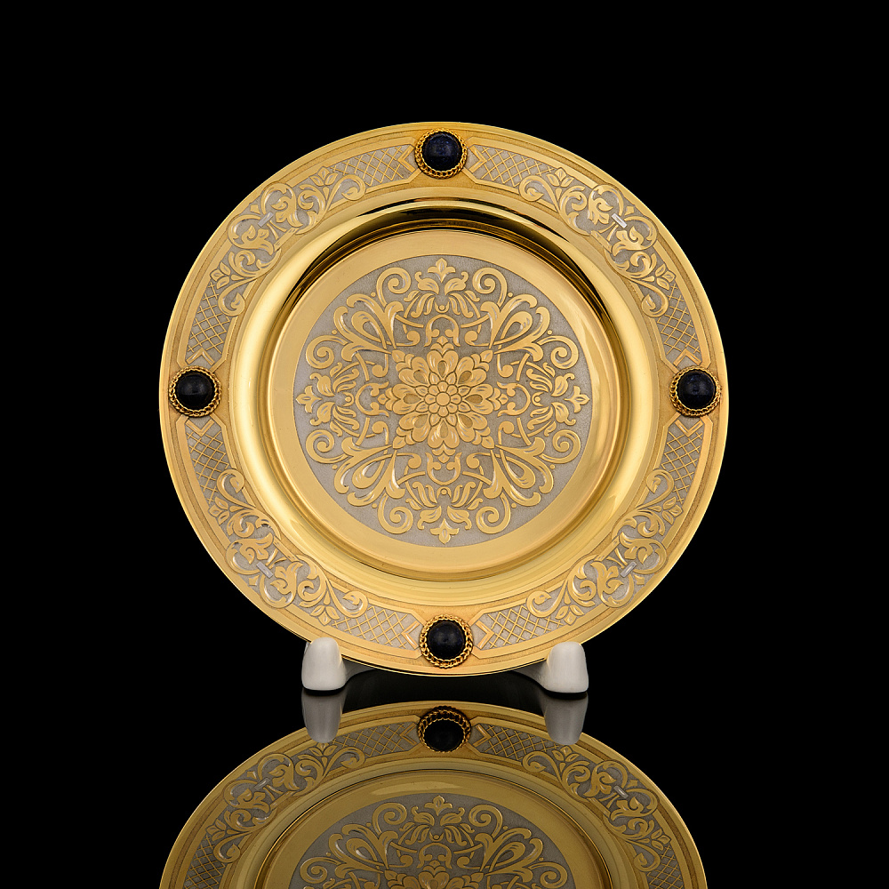 Подстаканник с блюдцем «Лазурит». Златоуст - интернет магазин Русь Велика я фото 4