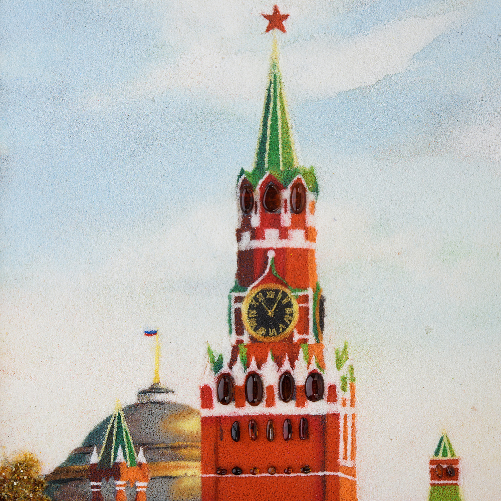 Картина янтарная «Вид на Кремль и Храм Василия Блаженного» 60х80 см - интернет магазин Русь Велика я фото 2