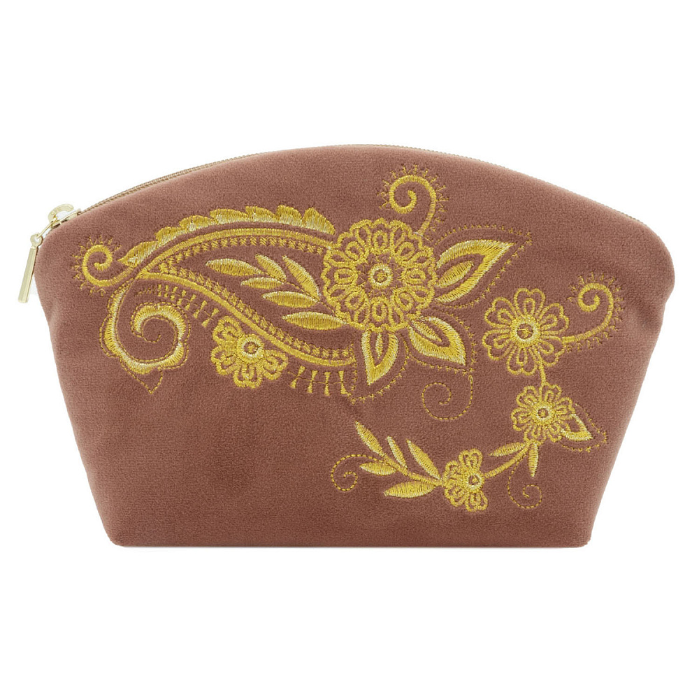 Косметичка «Нинель». Темно-розовая с вышивкой - интернет магазин Русь Велика я фото 1