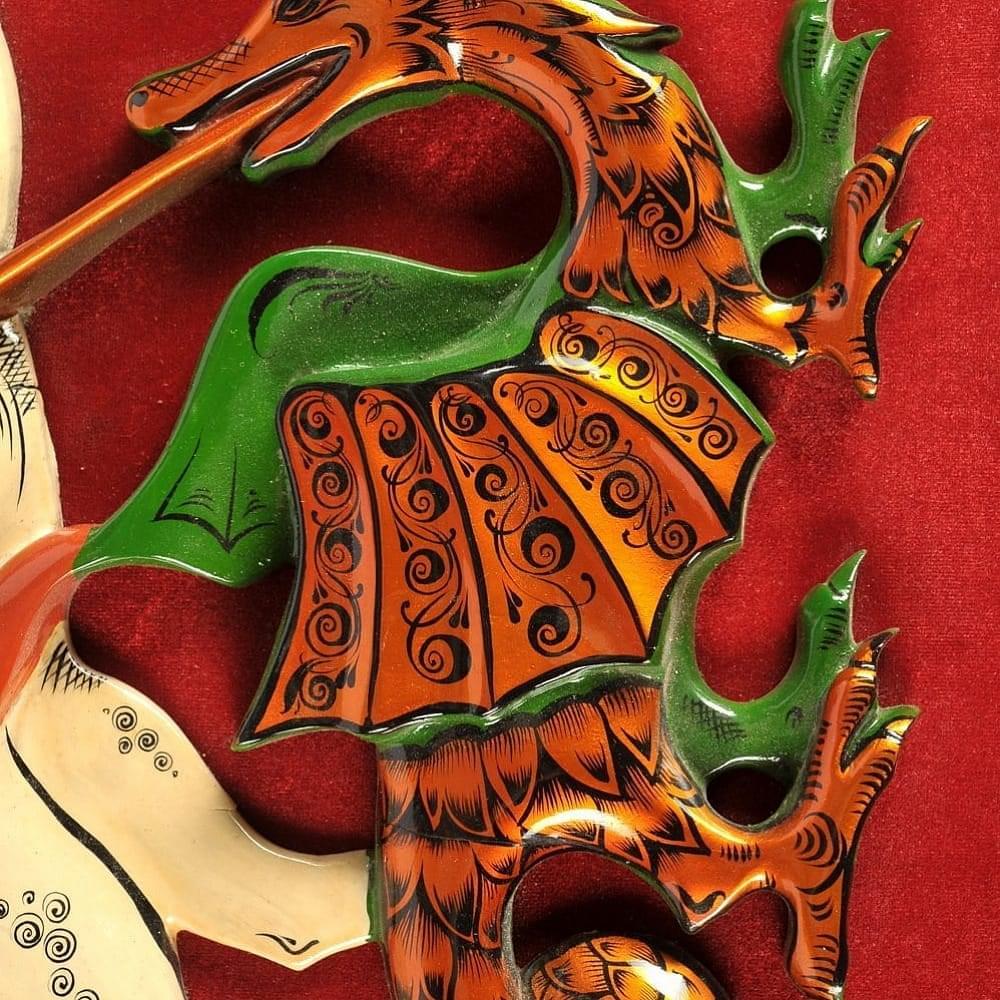 Герб настенный «Георгий Победоносец» Хохлома 65 х 80 см - интернет магазин Русь Велика я фото 4