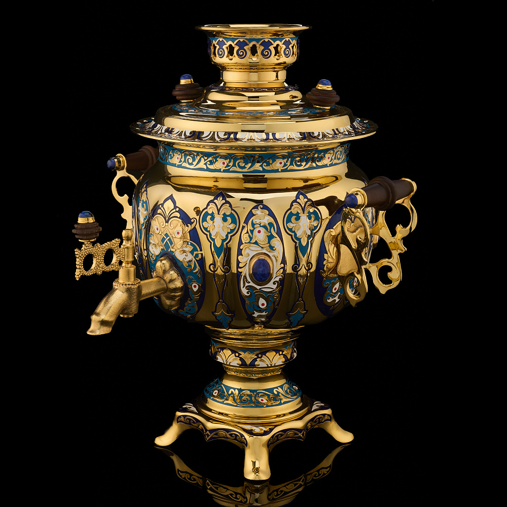 Самовар 3 л с сервизом на 4 персоны «Чаепитие». Златоуст - интернет магазин Русь Велика я фото 4