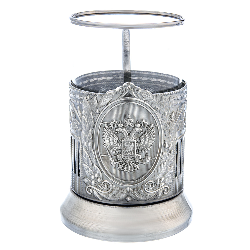 Подстаканник никелированный «Герб РФ» - интернет магазин Русь Велика я 