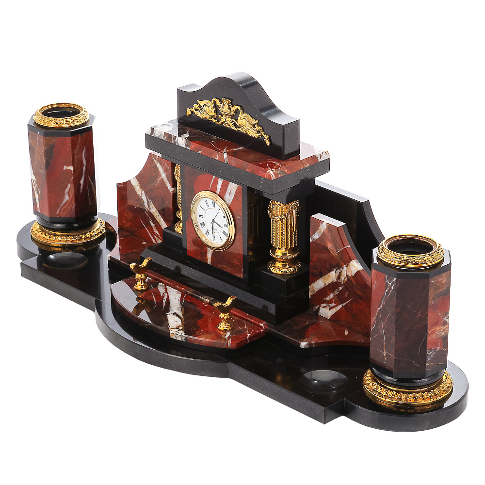 Настольный набор для руководителя из яшмы и долерита - интернет магазин Русь Велика я фото 1