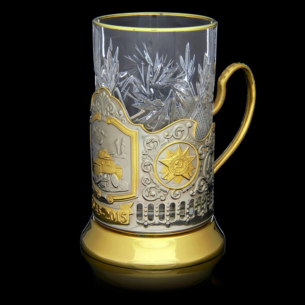 Подстаканник «Победа. 70 лет. Танк» - интернет магазин Русь Велика я фото 1