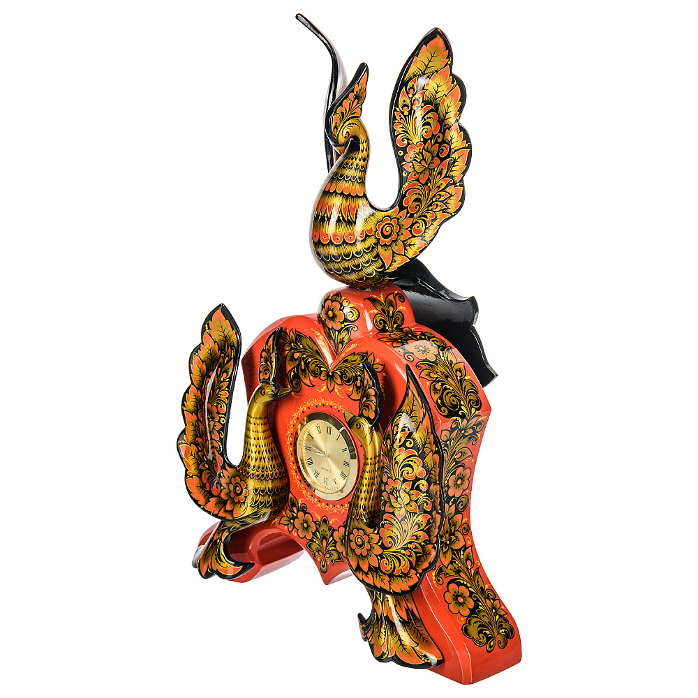 Часы настольные с росписью. Хохлома - интернет магазин Русь Велика я фото 1