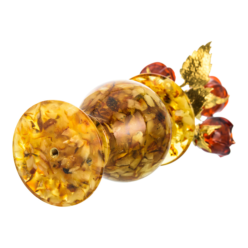 Янтарная композиция «Цветочная ваза. Три бутона» - интернет магазин Русь Велика я фото 10