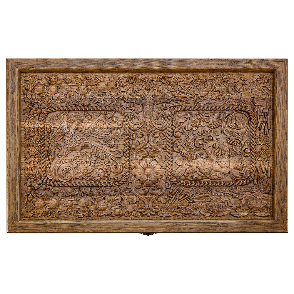 Резные деревянные нарды-шашки «Берегиня и райская птица» - интернет магазин Русь Велика я фото 9