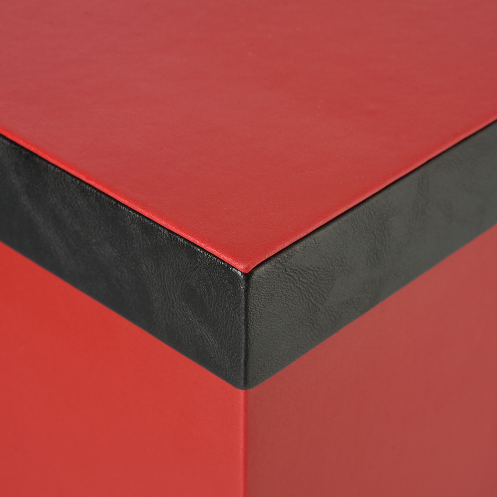 Подарочная упаковка из экокожи красная 16х16х16 см - интернет магазин Русь Велика я фото 2