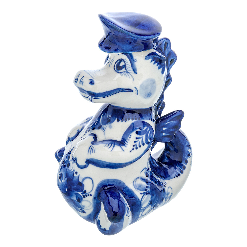 Штоф фарфоровый 450 мл «Дракон». Гжель - интернет магазин Русь Велика я фото 1