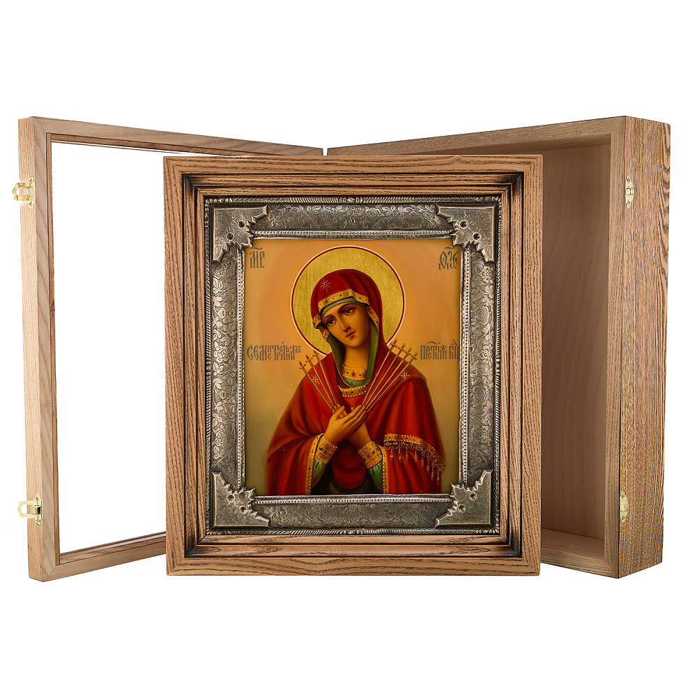 Икона в киоте «Божья Матерь Семистрельная» 37х41 см - интернет магазин Русь Велика я фото 1