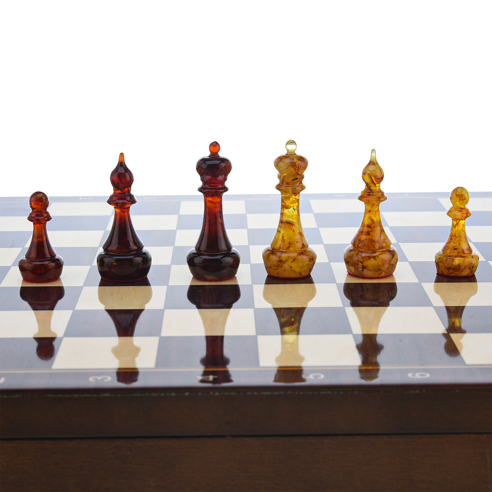 Шахматы с фигурами из янтаря 37х37 см - интернет магазин Русь Велика я фото 2