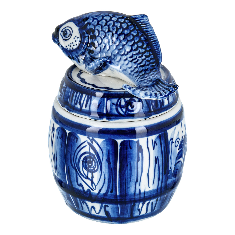 Икорница «Рыбка». Гжель - интернет магазин Русь Велика я фото 2