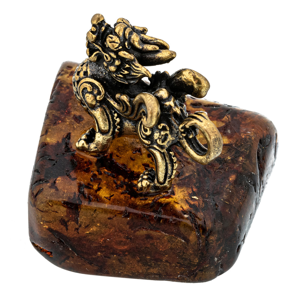 Статуэтка с янтарем «Мифический дракон» - интернет магазин Русь Велика я фото 5