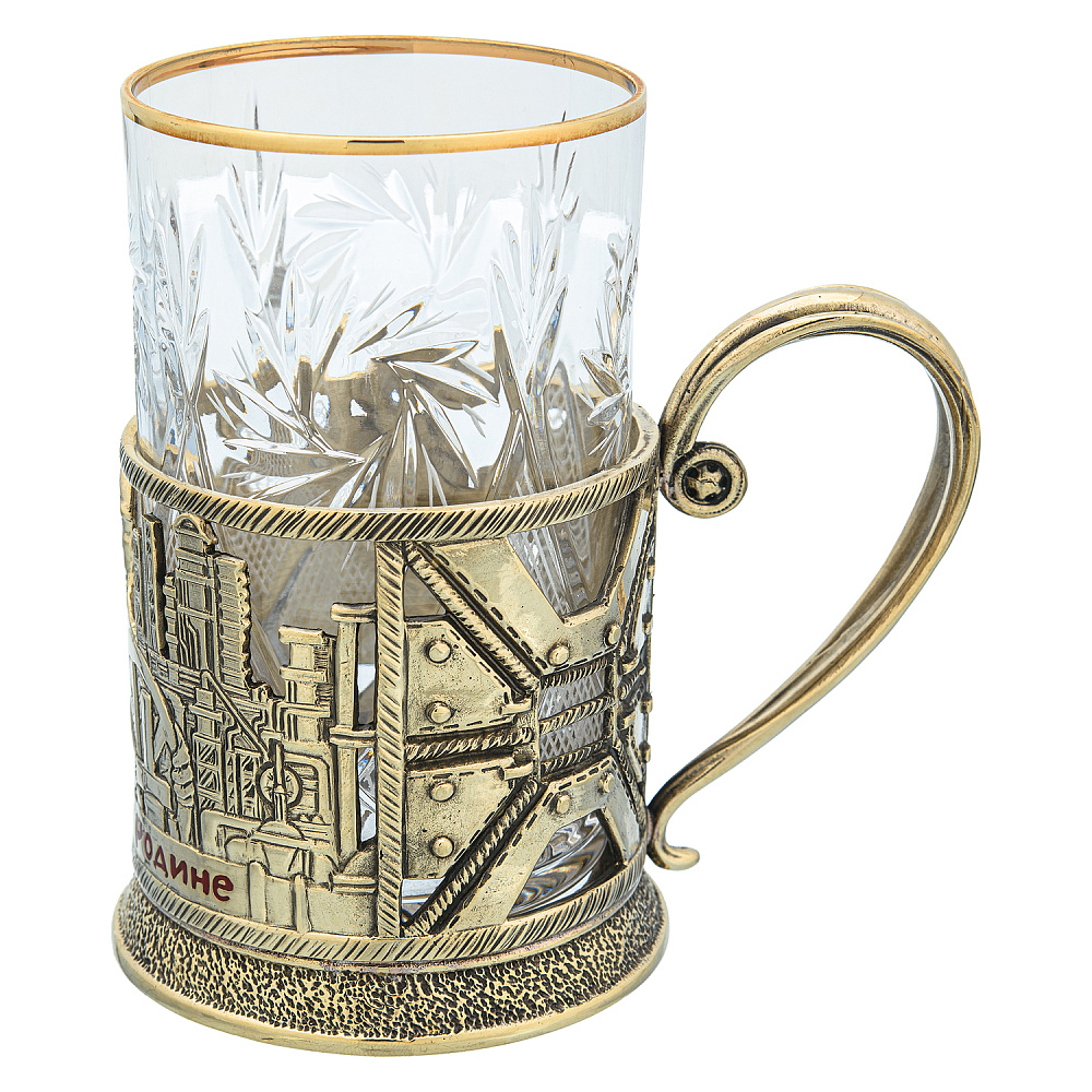 Подстаканник латунный «Нефть России» - интернет магазин Русь Велика я фото 1