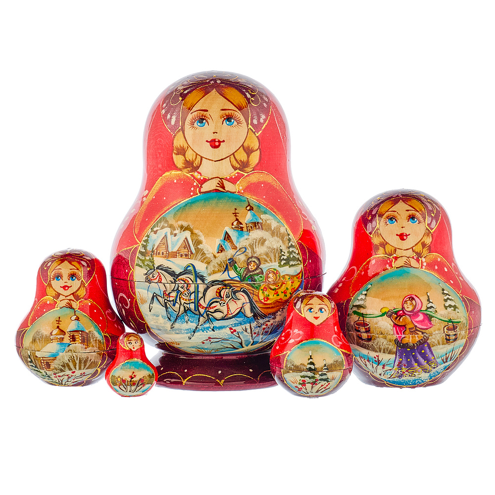 Матрешка «Тройка» 5 мест - интернет магазин Русь Велика я 