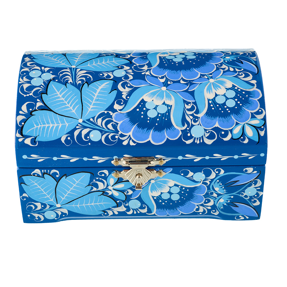 Шкатулка-сундучок «Цветы». Хохлома - интернет магазин Русь Велика я 