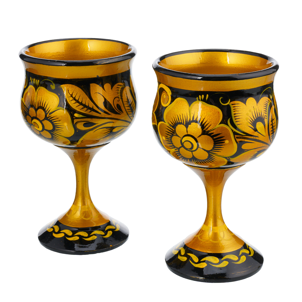 Питейный набор на 6 персон с росписью «Мельница». Хохлома - интернет магазин Русь Велика я фото 4