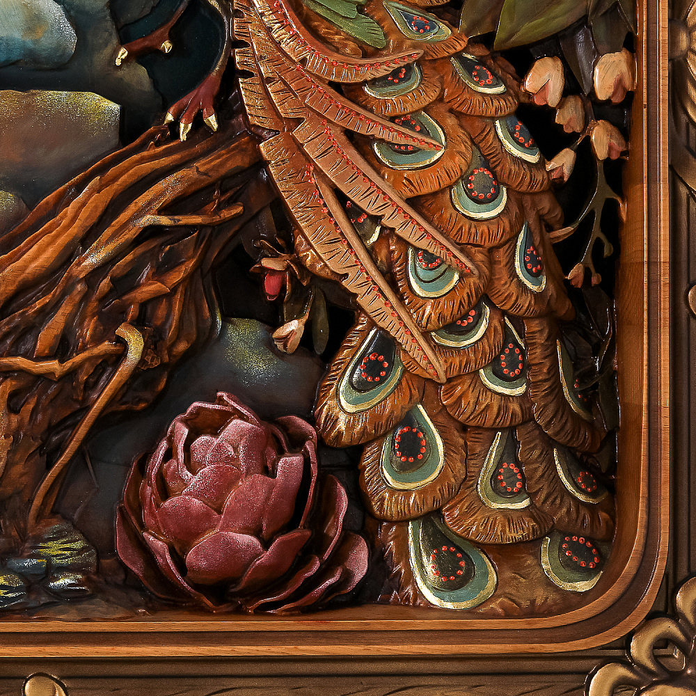 Панно из дерева «Павлины» 90х67,5 см - интернет магазин Русь Велика я фото 3