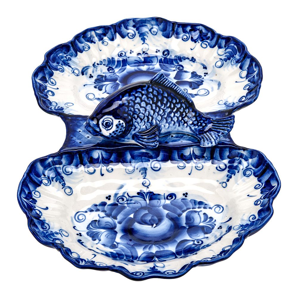 Менажница «Рыбка». Гжель - интернет магазин Русь Велика я фото 3