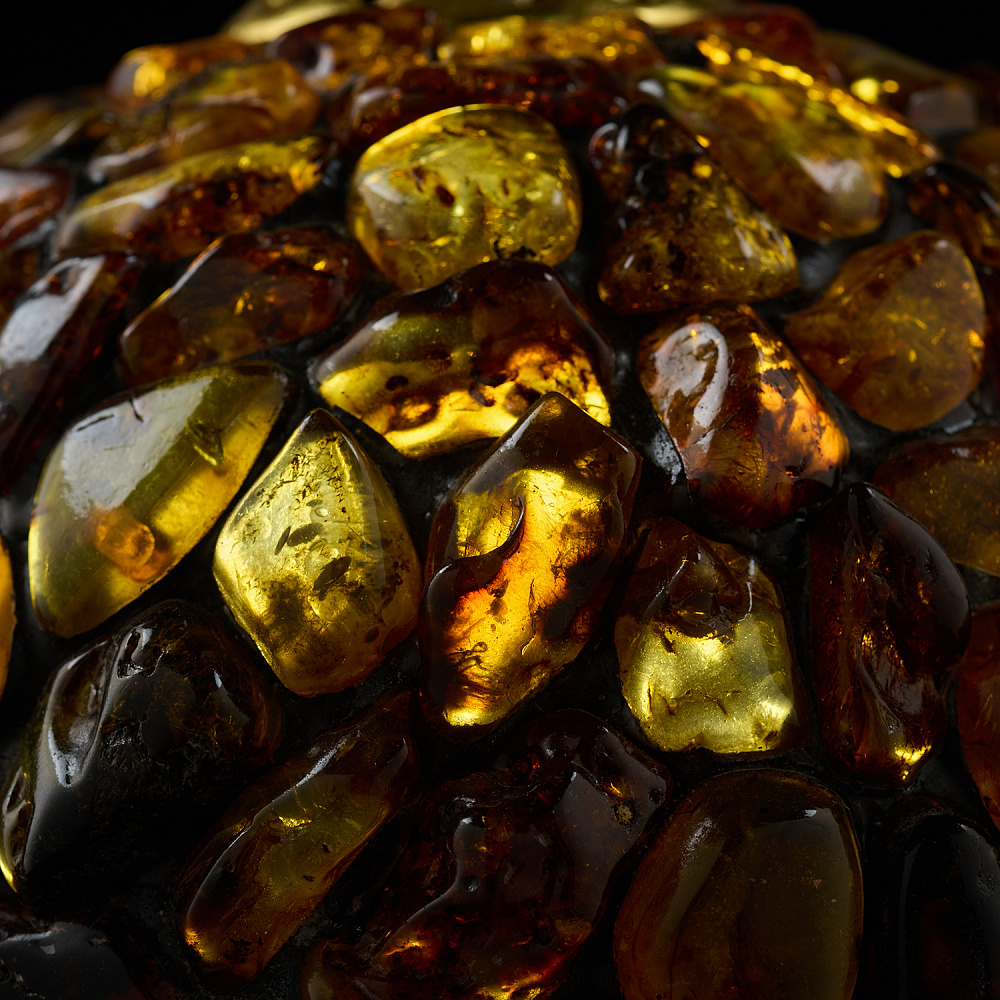 Настольная лампа из янтаря и бронзы - интернет магазин Русь Велика я фото 3