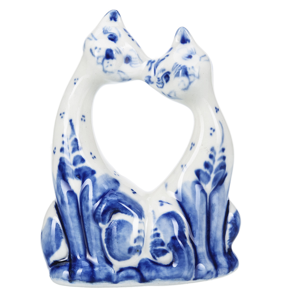 Статуэтка «Коты - парочка». Гжель - интернет магазин Русь Велика я 