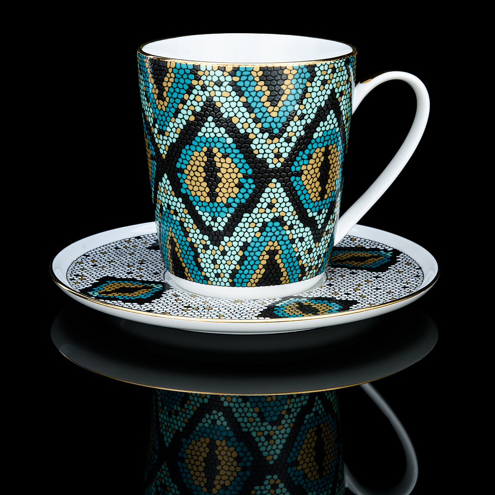 Чайная пара 300 мл «Боа зеленый». Форма Колокол. ИФЗ - интернет магазин Русь Велика я фото 1