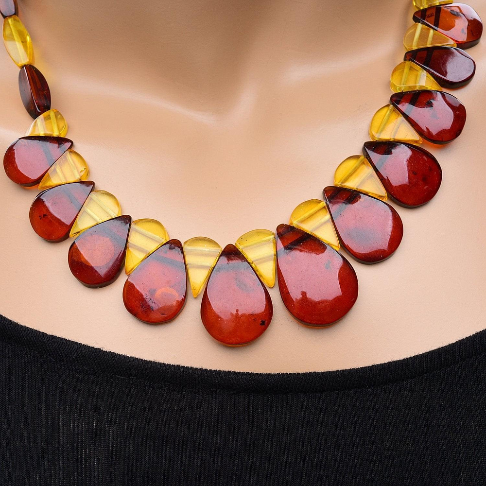 Колье из натурального янтаря «Капли» 21,6 гр. - интернет магазин Русь Велика я фото 1