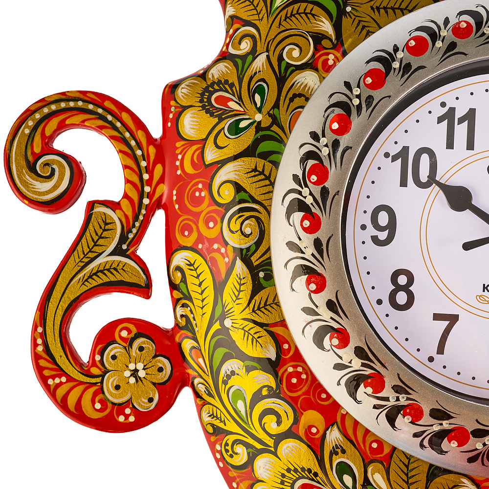 Часы настенные «Самовар». Хохлома - интернет магазин Русь Велика я фото 1