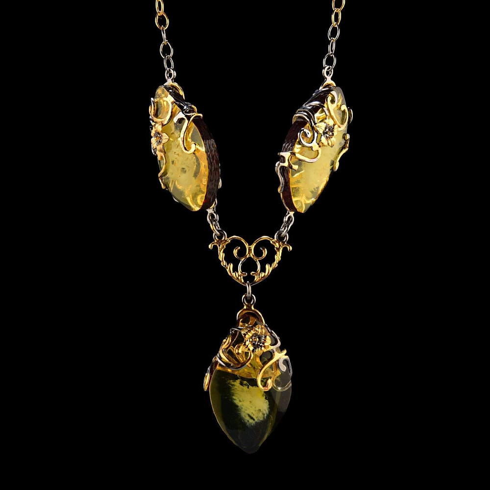 720078/6,28г  Серебро 925* КОЛЬЦО вст.Янтарь фианит р/п - интернет магазин Русь Велика я фото 3