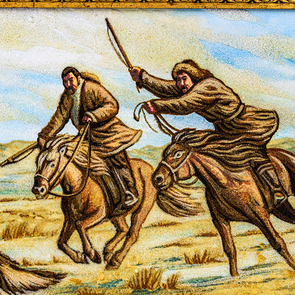 Картина  янтарная «Погоня» 30х40 см - интернет магазин Русь Велика я фото 2