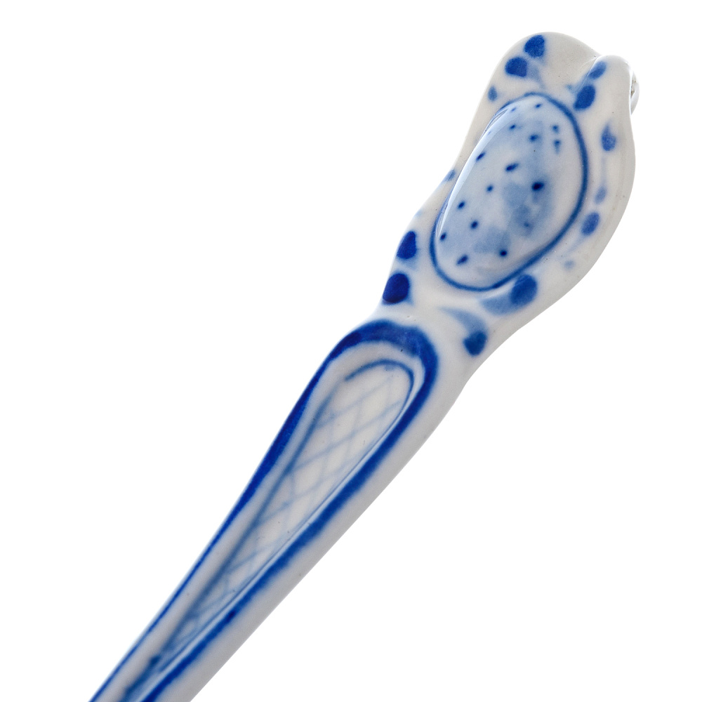 Ложка чайная «Утро» в кобальте. Гжель - интернет магазин Русь Велика я фото 3