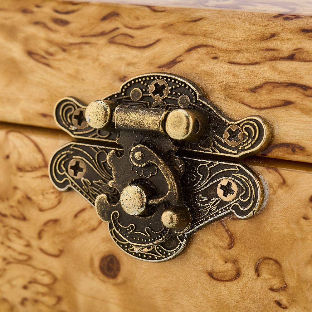 Шкатулка шестигранная из карельской березы «Камея» - интернет магазин Русь Велика я фото 3