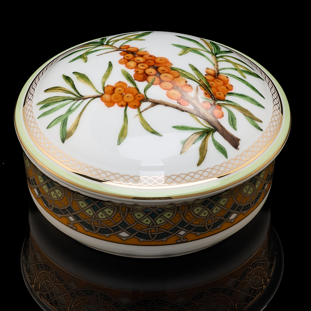 Туалетная коробочка «Облепиха сибирская». Форма Круглая. ИФЗ - интернет магазин Русь Велика я 